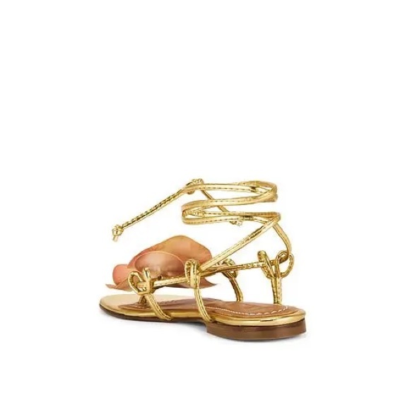 Alameda Turquesa Victoria Flower Sandals in Gold | LIKE NEW - Picture 3 of 8
